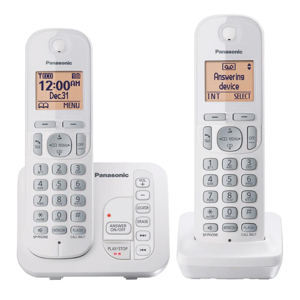 KX-TG7122SK DECT 6.0 Digital Answering System Caller ID Expandable Up to 6 Handsets Intercom Cordless Phone - 2 Handsets