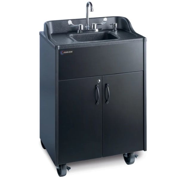 Picture of Ozark River Manufacturing ADSTK-AB-AB1N Premier Series Portable Hot Water Sink ABS Basin Cabinet, Black