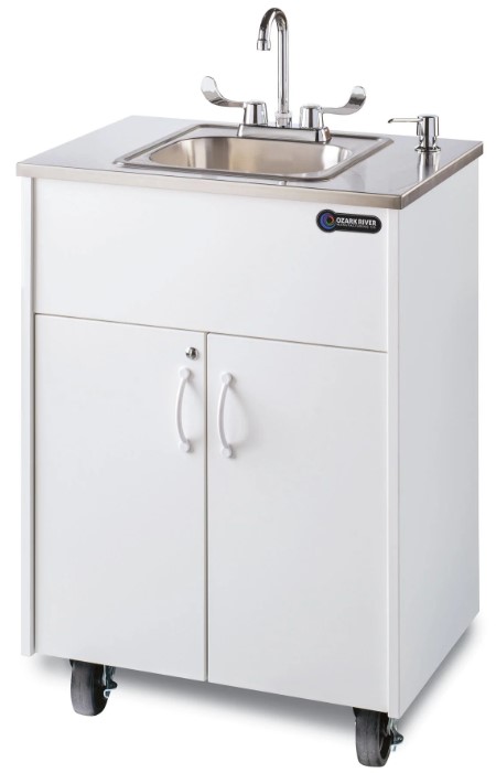 ADSTW-SS-SS1N Premier Series Portable Hot Water Sink Stainless Steel Top & Basin, White