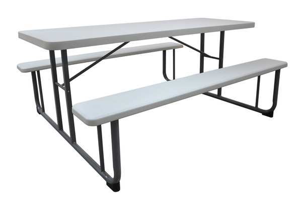 Picture of Choice Zoro 1MDU4 72 x 60 in. Rectangle Picnic Table&#44; White