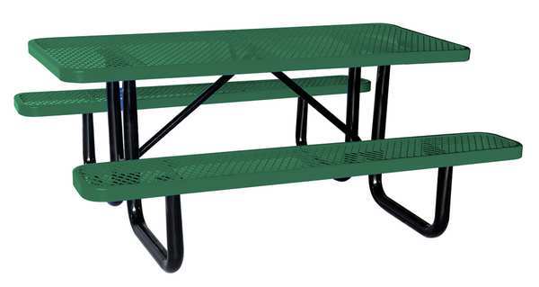 Picture of Choice Zoro 4HUR6 72 x 62 in. Rectangle Picnic Table&#44; Green