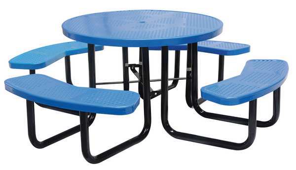 Picture of Choice Zoro 4HUV3 81 in. Dia. Round Picnic Table&#44; Blue