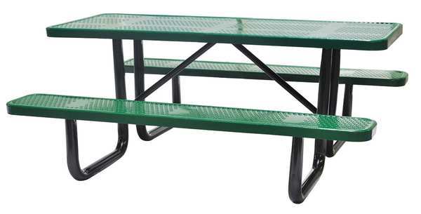 Picture of Choice Zoro 4HUW1 72 x 62 in. Rectangle Picnic Table&#44; Green