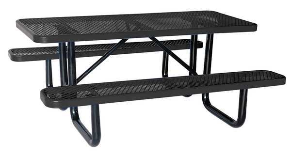 Picture of Choice Zoro 4HUW9 72 x 62 in. Rectangle Picnic Table&#44; Black