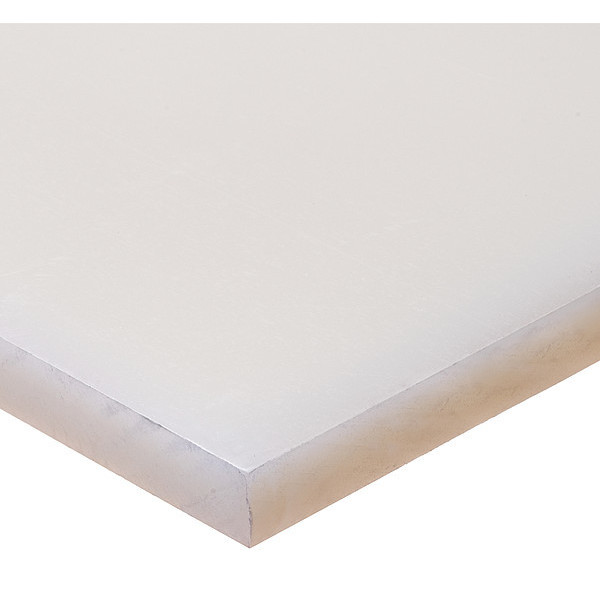 BULK-PS-PP-126 1.5 x 48 in. Semi-Clarity Clear Polypropylene Rectangle Stock, White - 1 in.