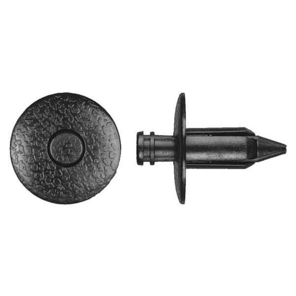 Push-In Rivet, Dome Head, 7 mm Dia., 16 mm L, Nylon Body, 25 PK