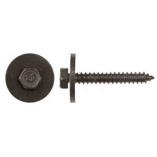 Sheet Metal Screw, M4.2 x 30 mm, Black Steel Hex Head External Hex Drive, 15 PK