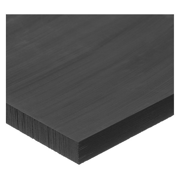 PS-ABSB-137 2 x 24 in. ABS Rectangle Stock, Opaque Black - 1 in. Thickness