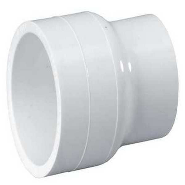 PVC Socket Reducing Coupling - White - 2 x 1.5 in. - Schedule 40