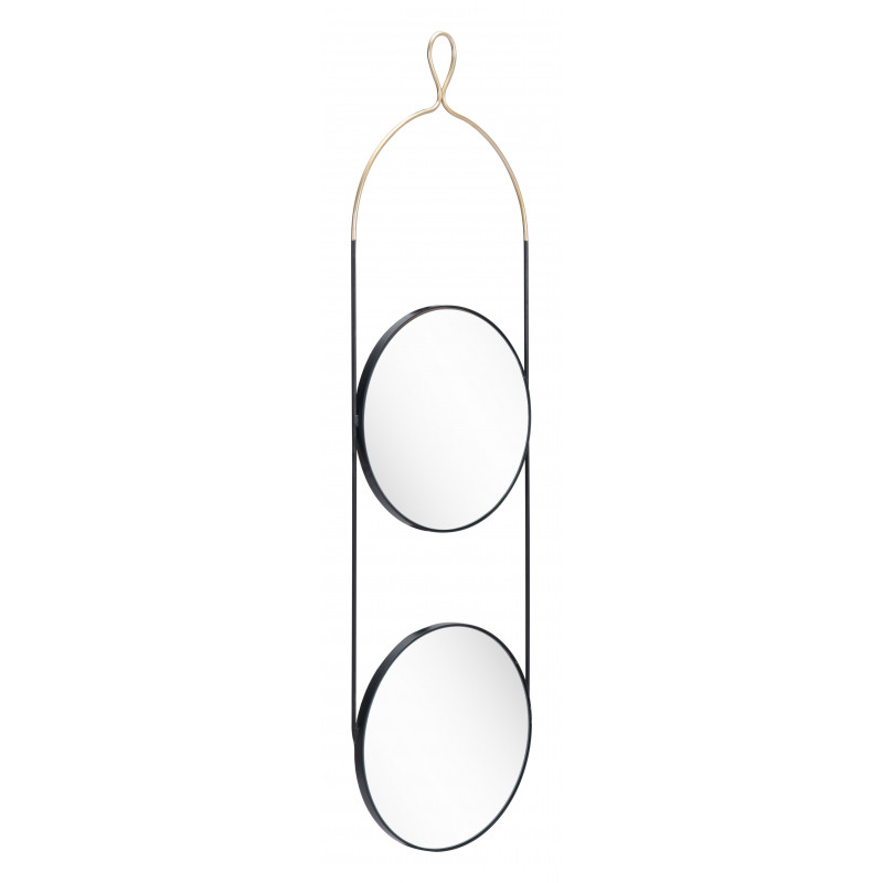 A12209 Zodiac Round Mirror, Gold & Black -  Zuo