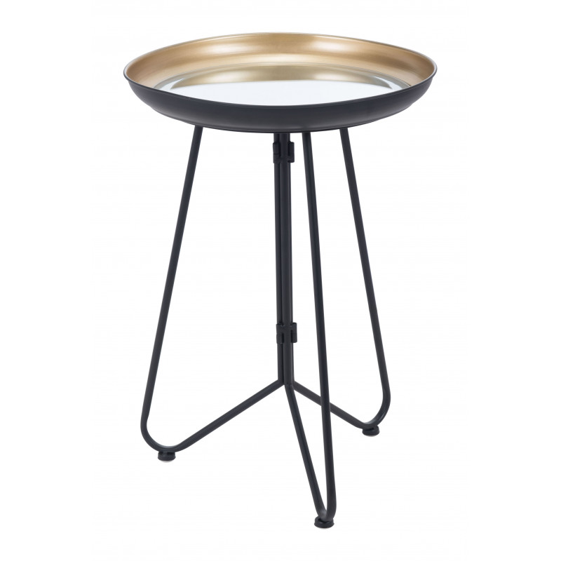 101496 Foley Accent Table, Gold & Black -  Zuo