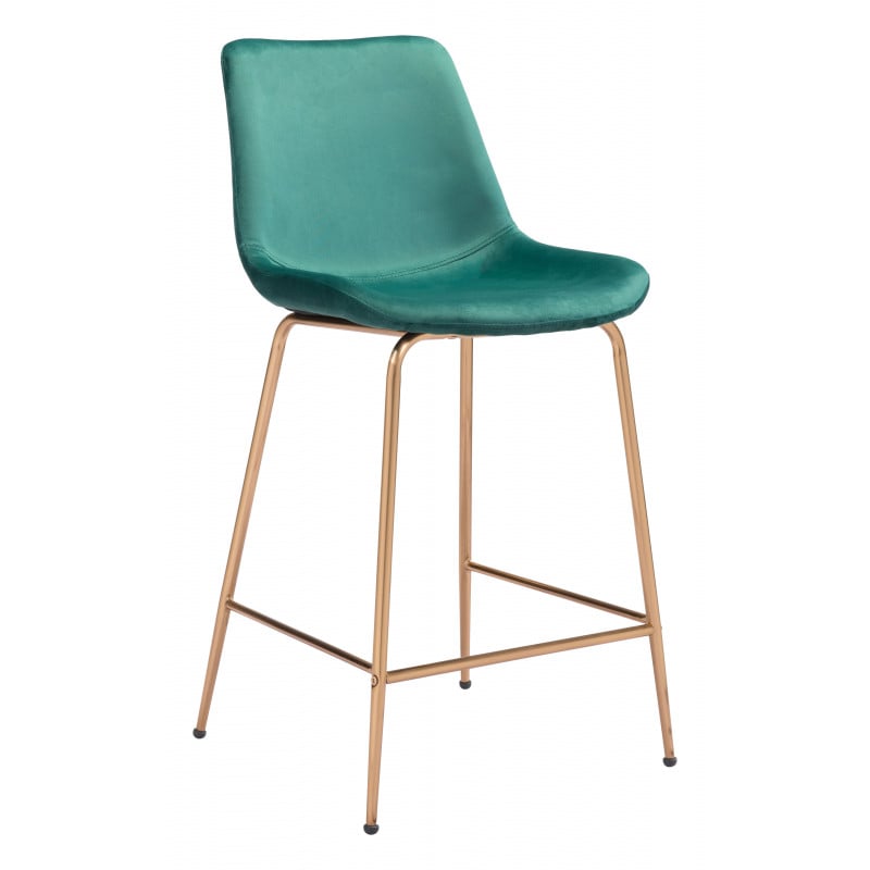 101762 Tony Counter Chair, Green & Gold -  Zuo