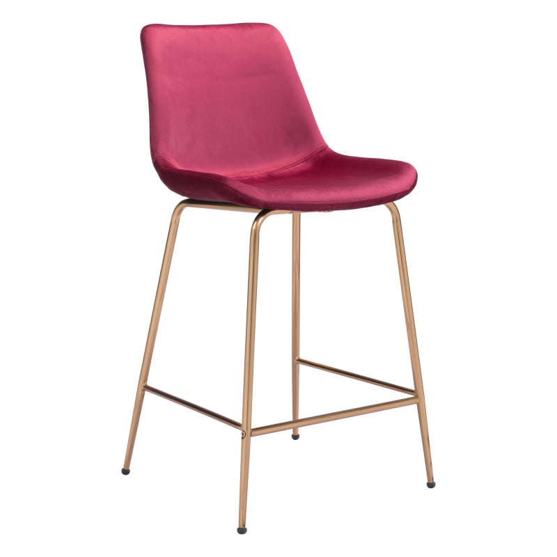 101764 Tony Counter Chair, Red & Gold -  Zuo