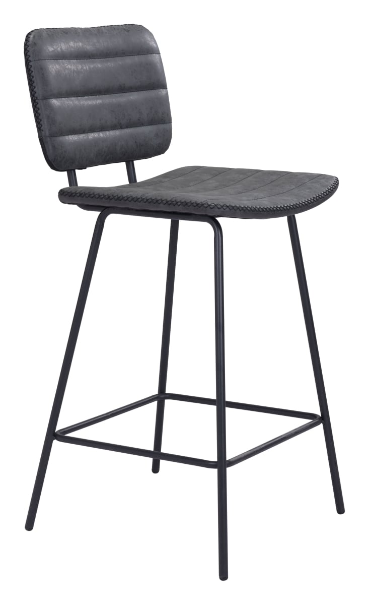 109504 Boston Counter Chair, Vintage Black - Set of 2 -  Zuo