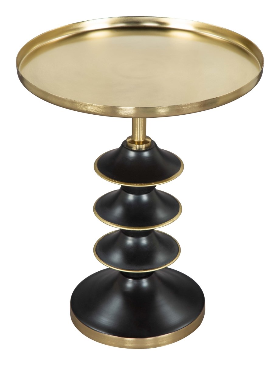 109564 22 x 16 x 16 in. Donahue Side Table, Gold & Black -  Zuo