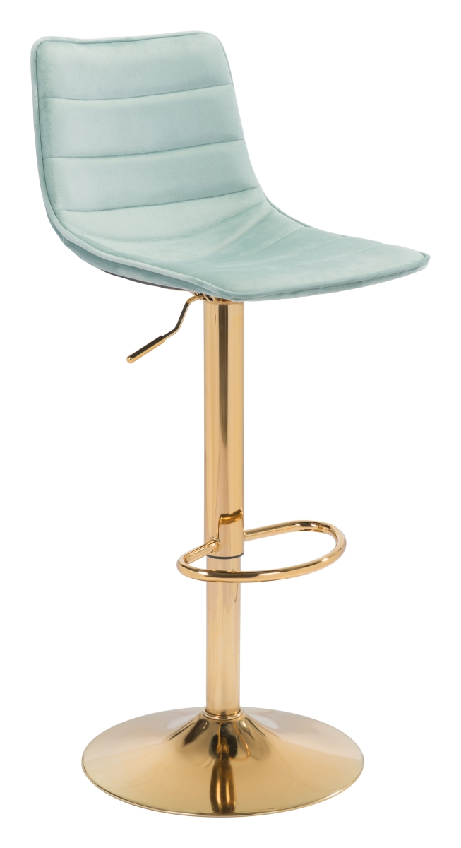 101453 Prima Bar Chair, Light Green & Gold -  Zuo