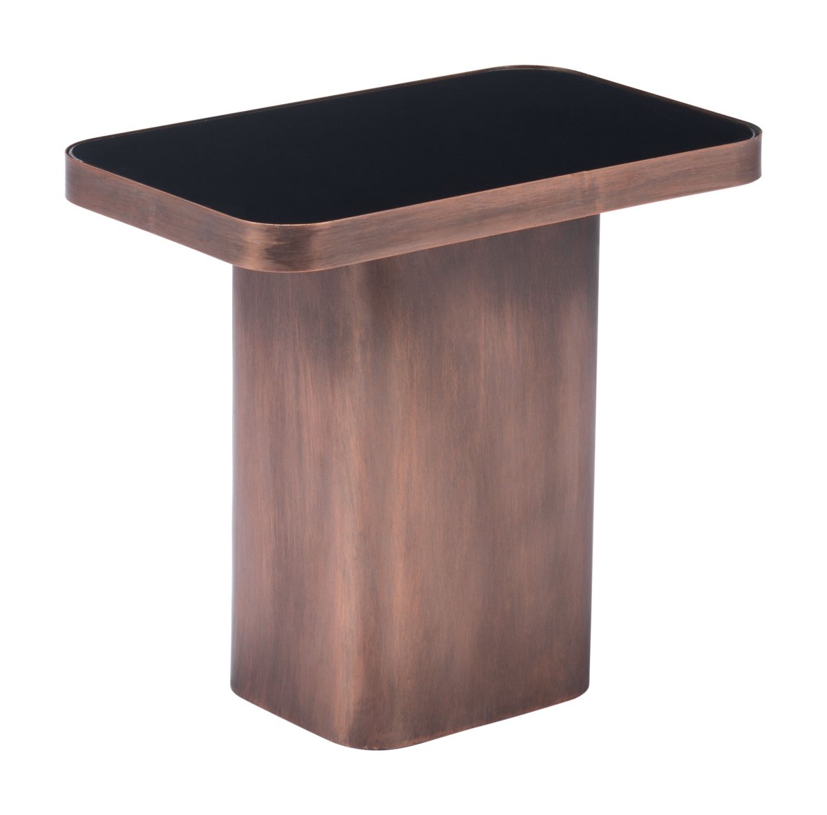 A12254 Marcos Side Table, Black & Antique Bronze -  Zuo