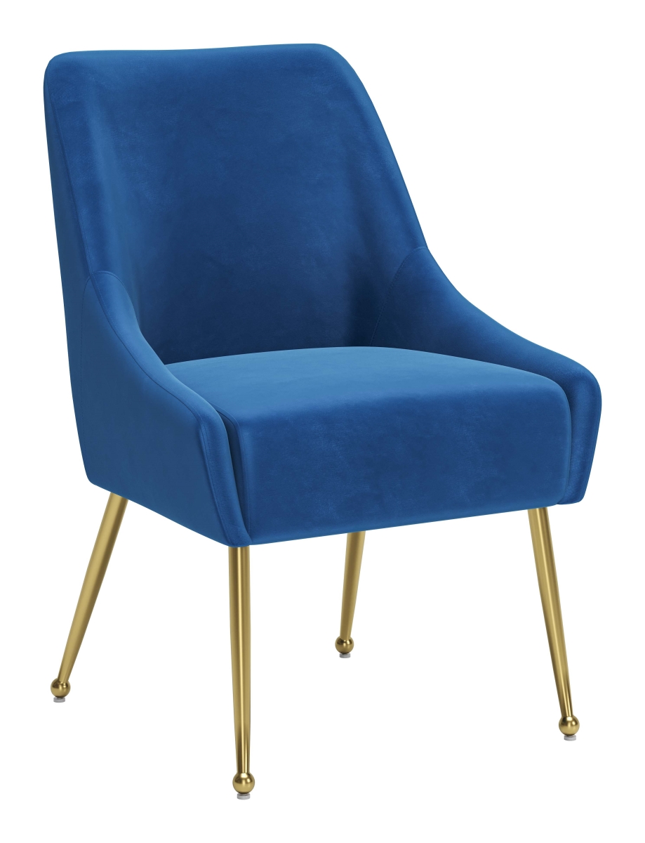 109715 Maxine Dining Chair Navy Blue & Gold -  Zuo