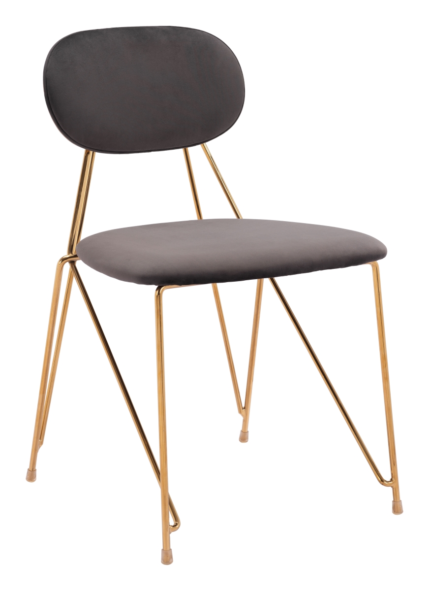 109661 Georges Dining Chair Gray & Gold -  Zuo