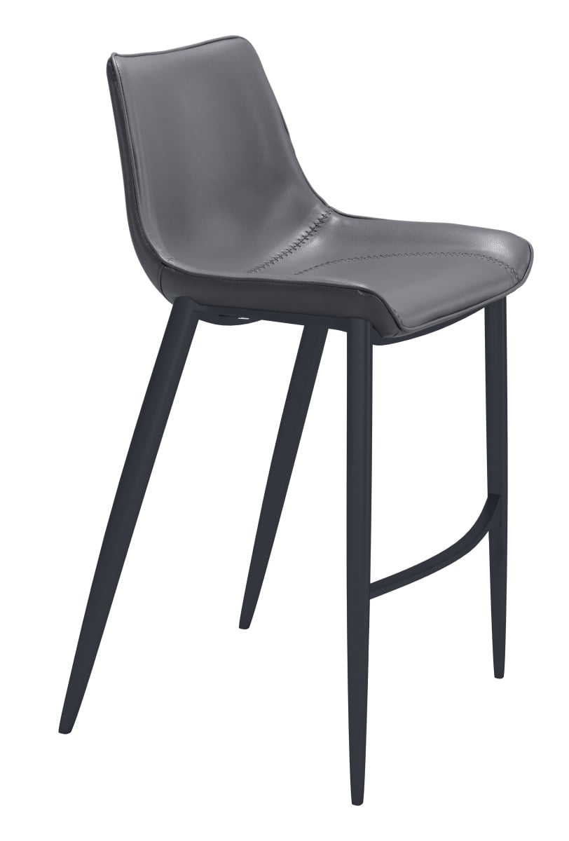 109391 Magnus Barstool Dark Gray & Black -  Zuo