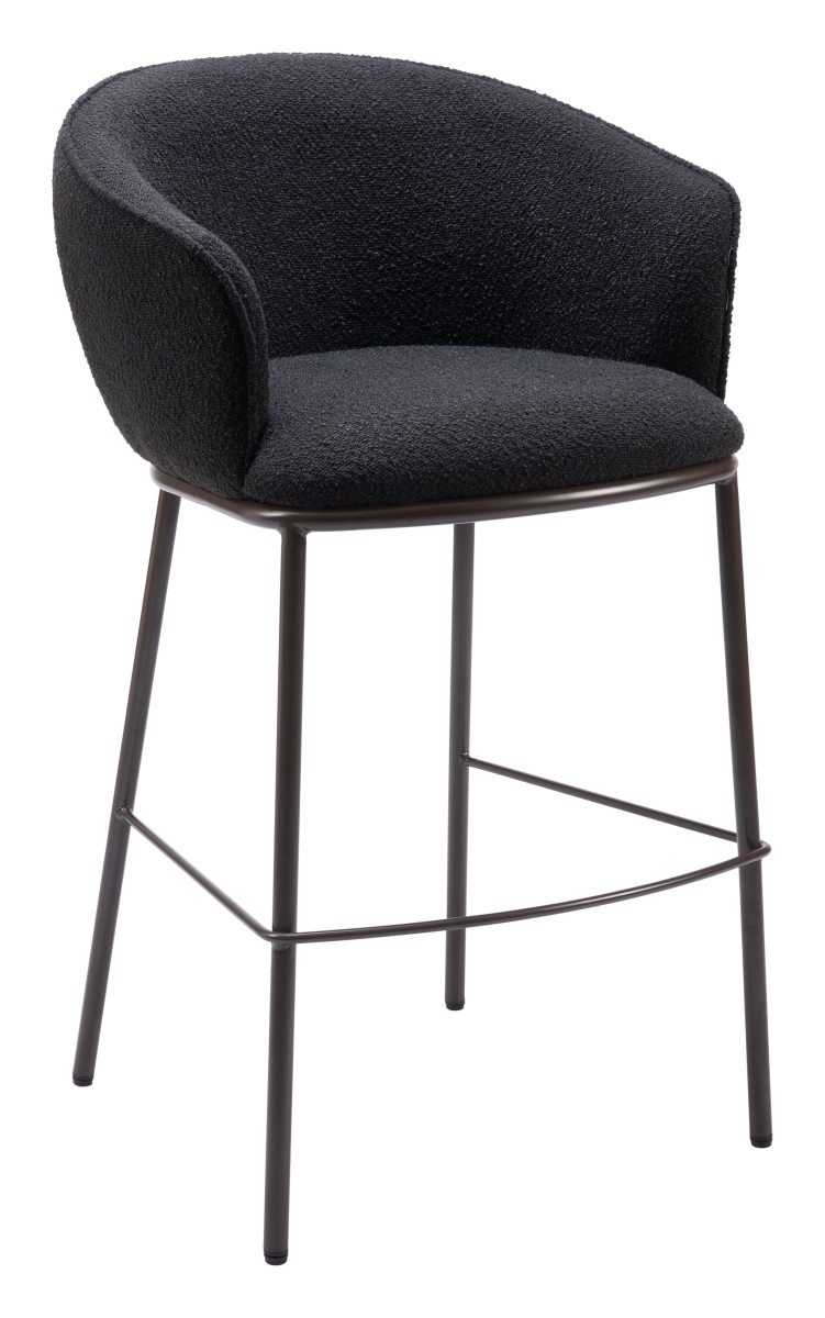 109810 40.9 x 24.4 x 24.4 in. Essen Barstool, Black & Bronze -  Zuo Modern