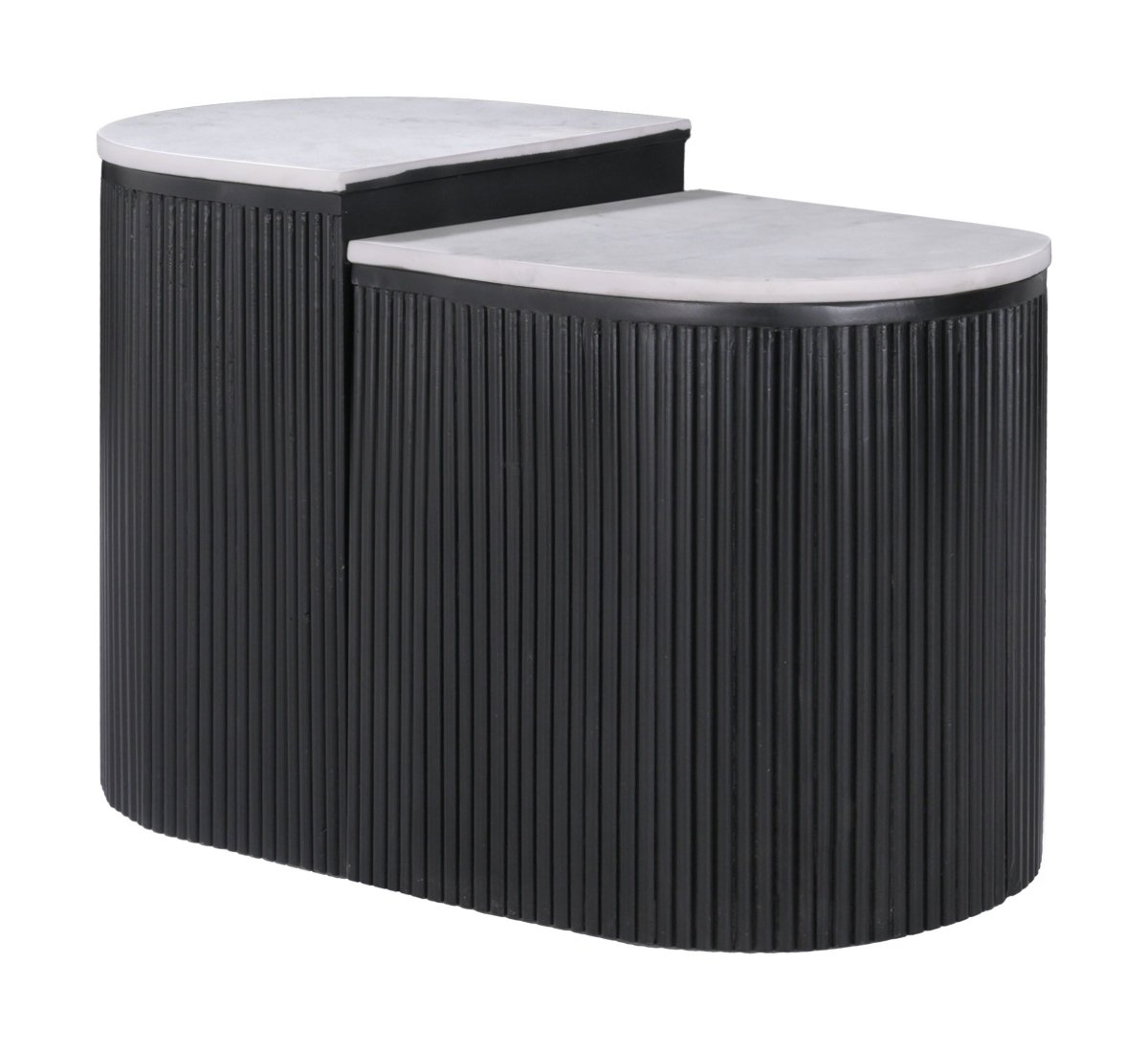 109919 20.9 x 17.7 x 13.8 in. Ormara Side Table Set, White & Black - 2 Piece -  Zuo Modern