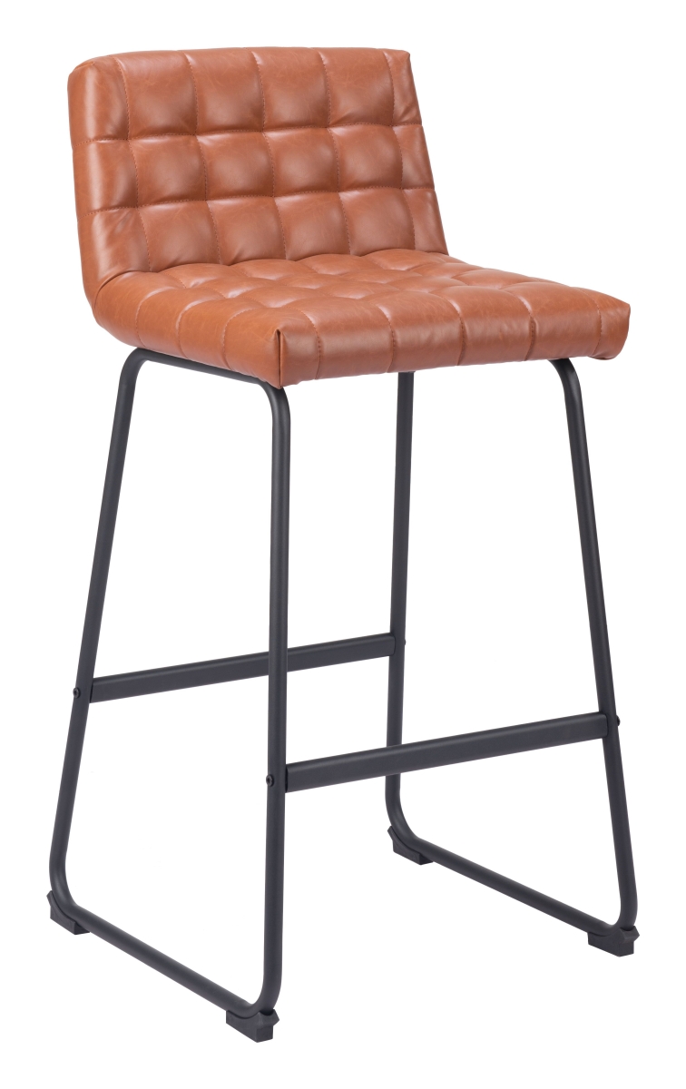 109950 39 x 18.9 x 19.7 in. Pago Barstool, Brown - Set of 2 -  Zuo Modern