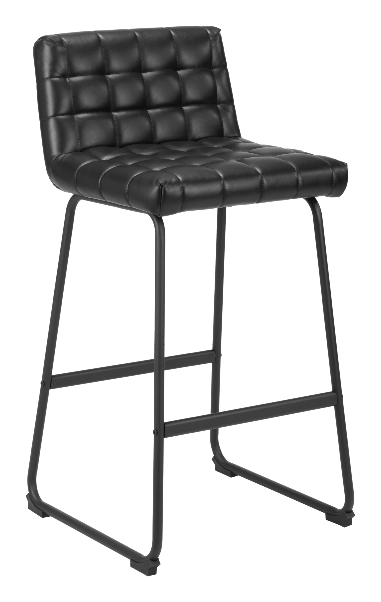 110069 39 x 18.9 x 19.7 in. Pago Barstool, Black - Set of 2 -  Zuo Modern