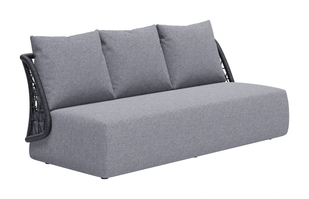 704023 76 x 35.4 x 32.3 in. Mekan Sofa, Gray -  Zuo Modern