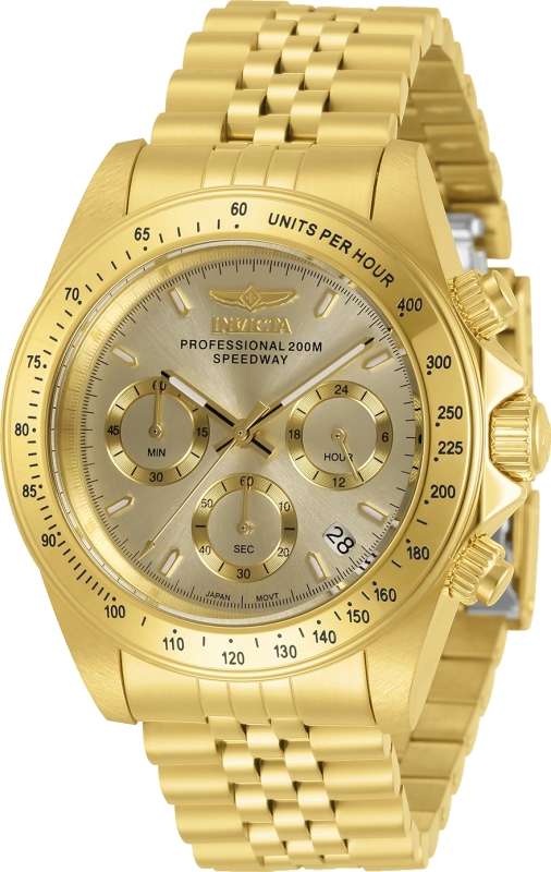 Mens Speedway Quartz Chronograph Gold Dial Watch
