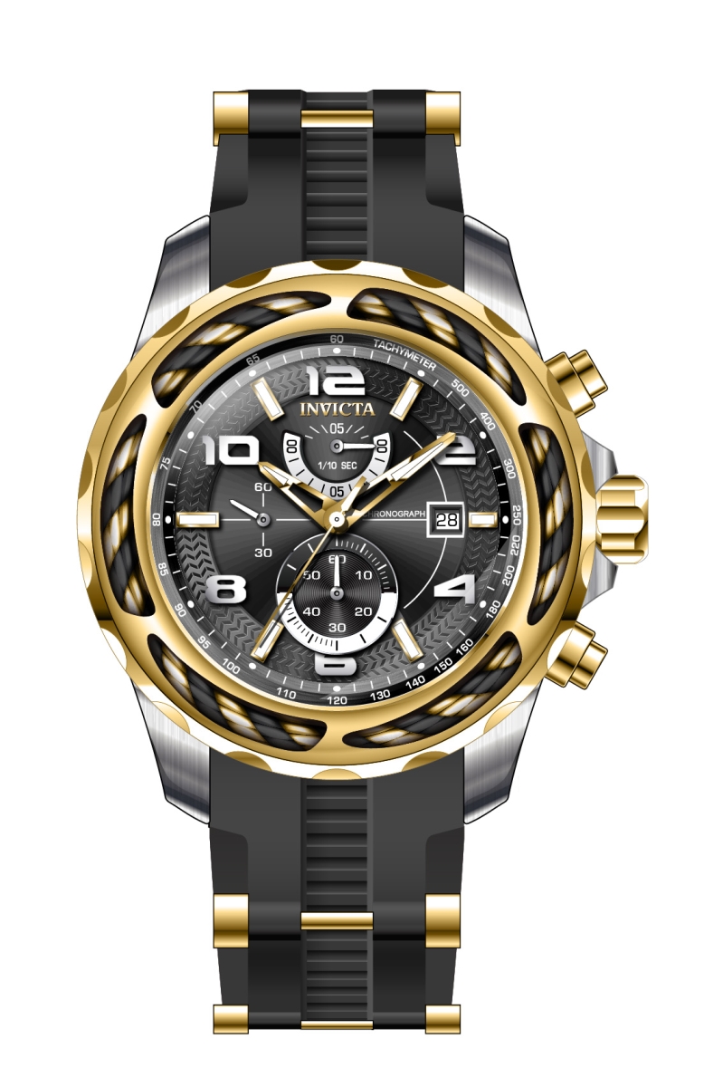 Mens Bolt Quartz Chronograph Black Dial Watch -  Invicta, IN628294