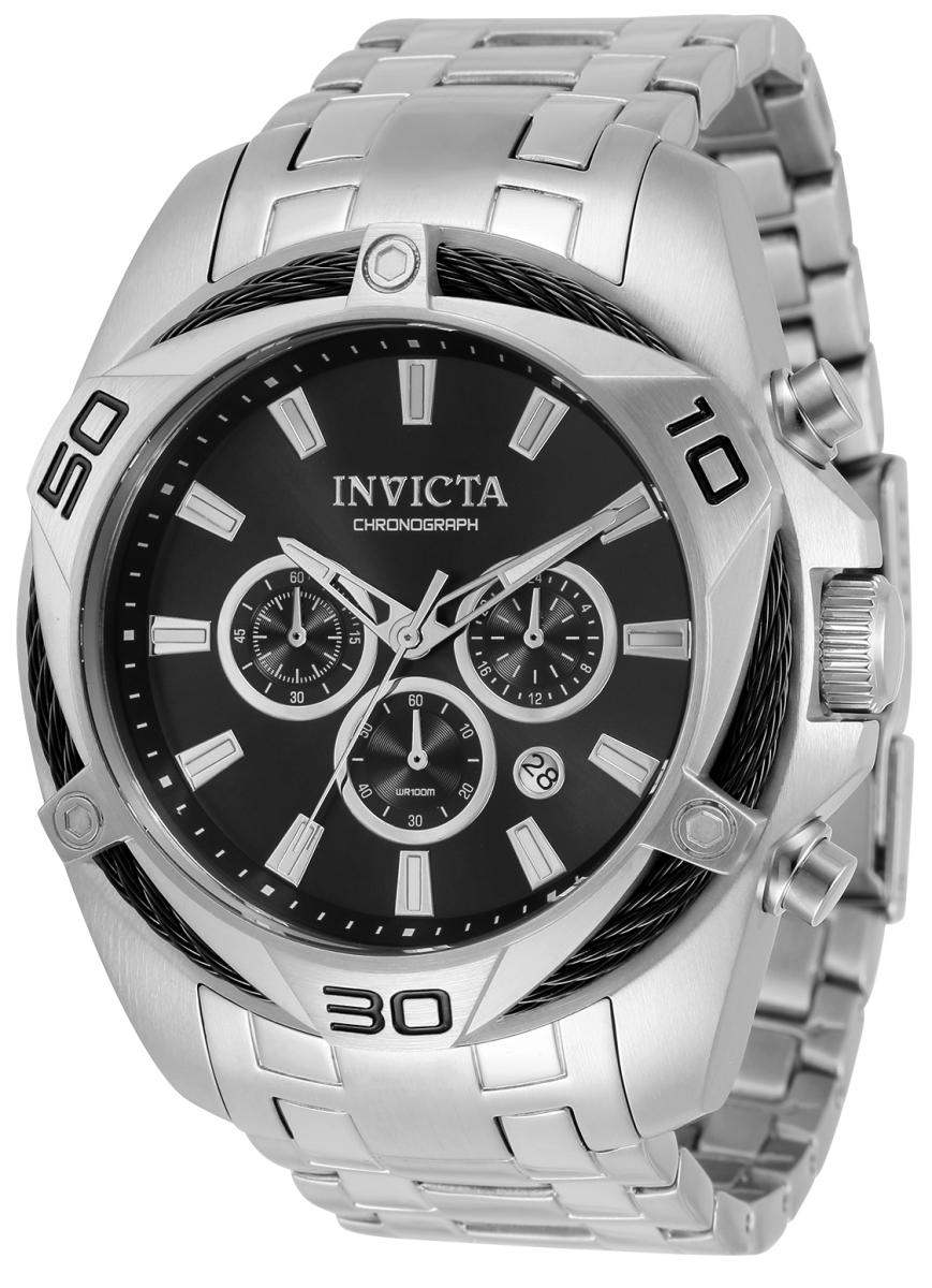 32372 Mens Bolt Quartz Chronograph Dial Watch Black