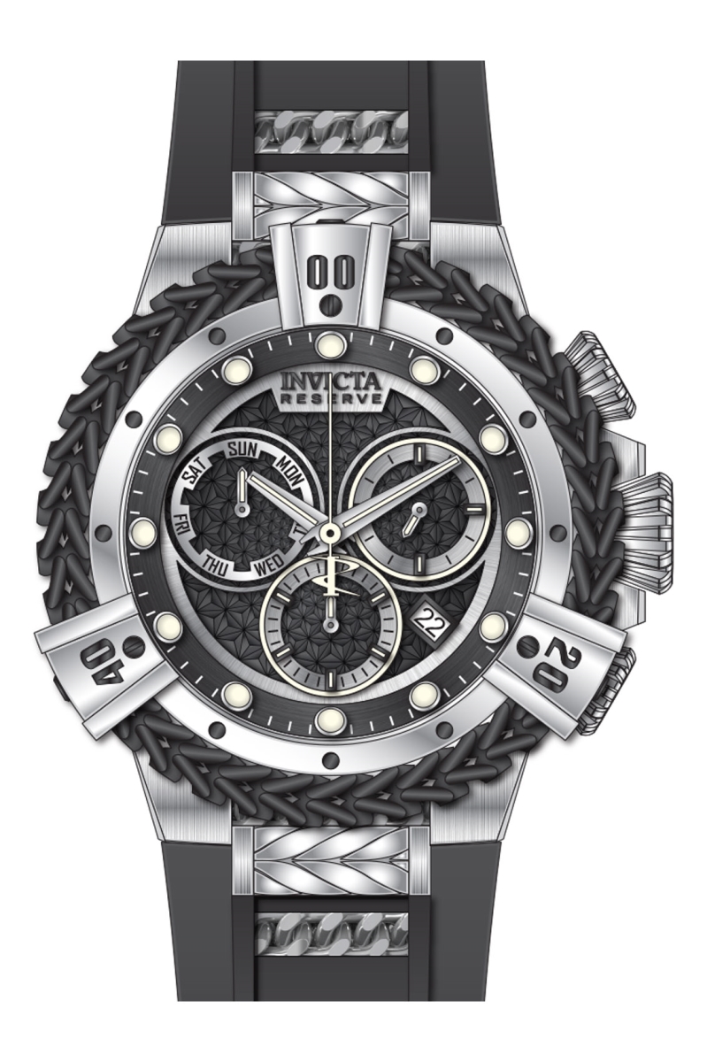 33150 Mens Reserve Quartz Chronograph Dial Watch, Black & Steel -  Invicta