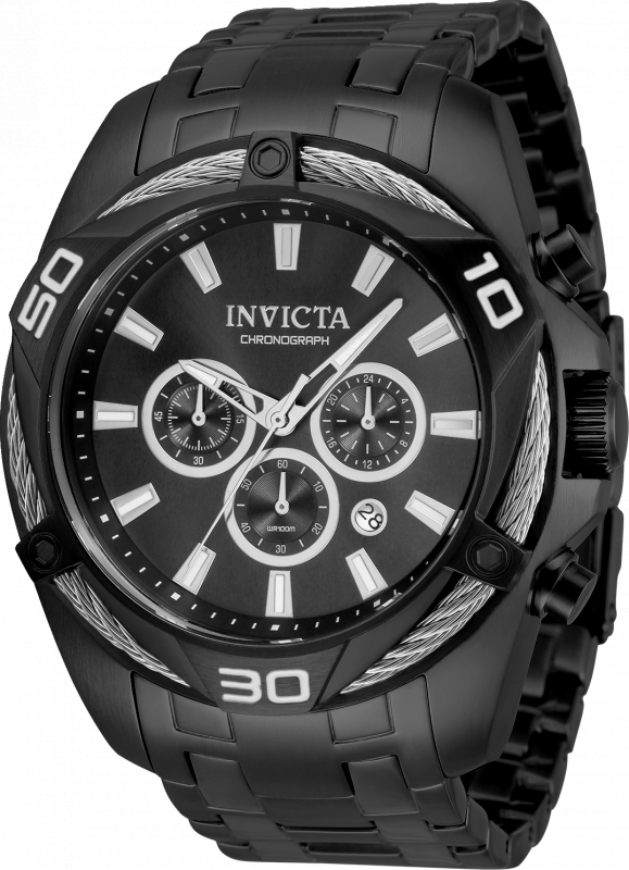34136 Mens Bolt Quartz Chronograph Dial Watch44 Black
