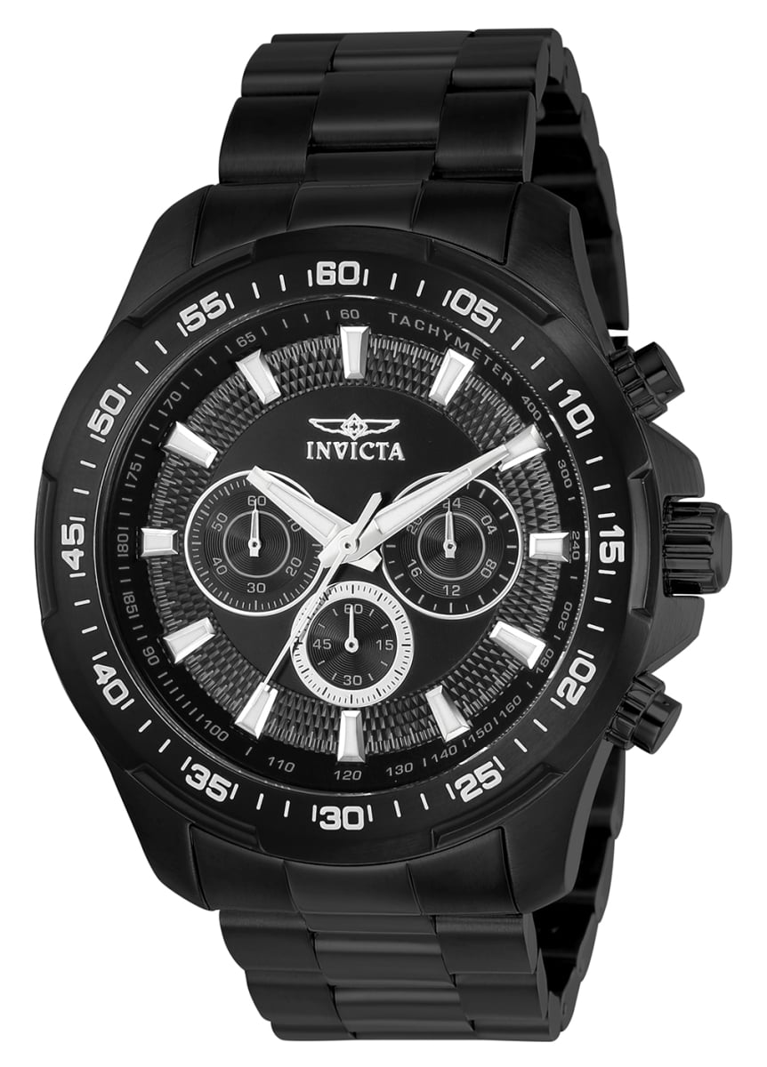 Mens Speedway Quartz Multifunction Dial Watch, Black