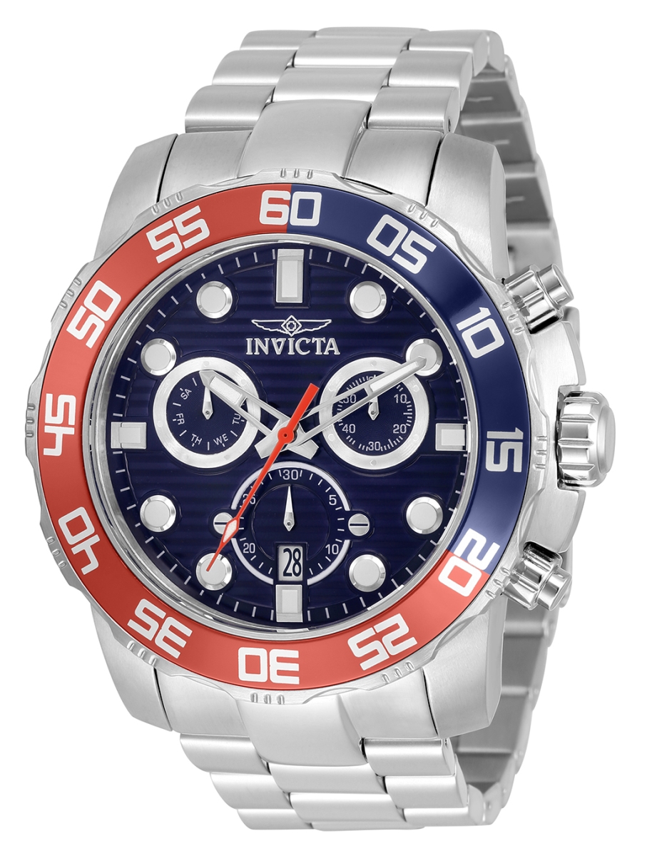 Picture of Invicta 33298 26 mm Mens Pro Diver Quartz Chronograph Blue Dial Watch