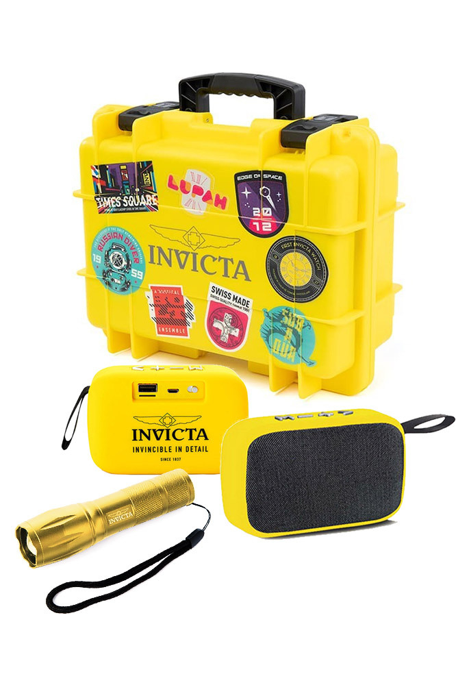 Picture of Invicta DC8-BNDL-YEL 8 Slot Yellow Dive Case with Speaker & Flashlight