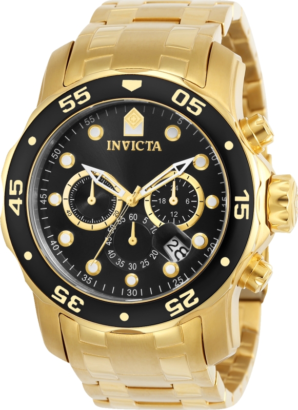 Picture of Invicta 0072 26 mm Mens Pro Diver Quartz Chronograph Black Dial Watch