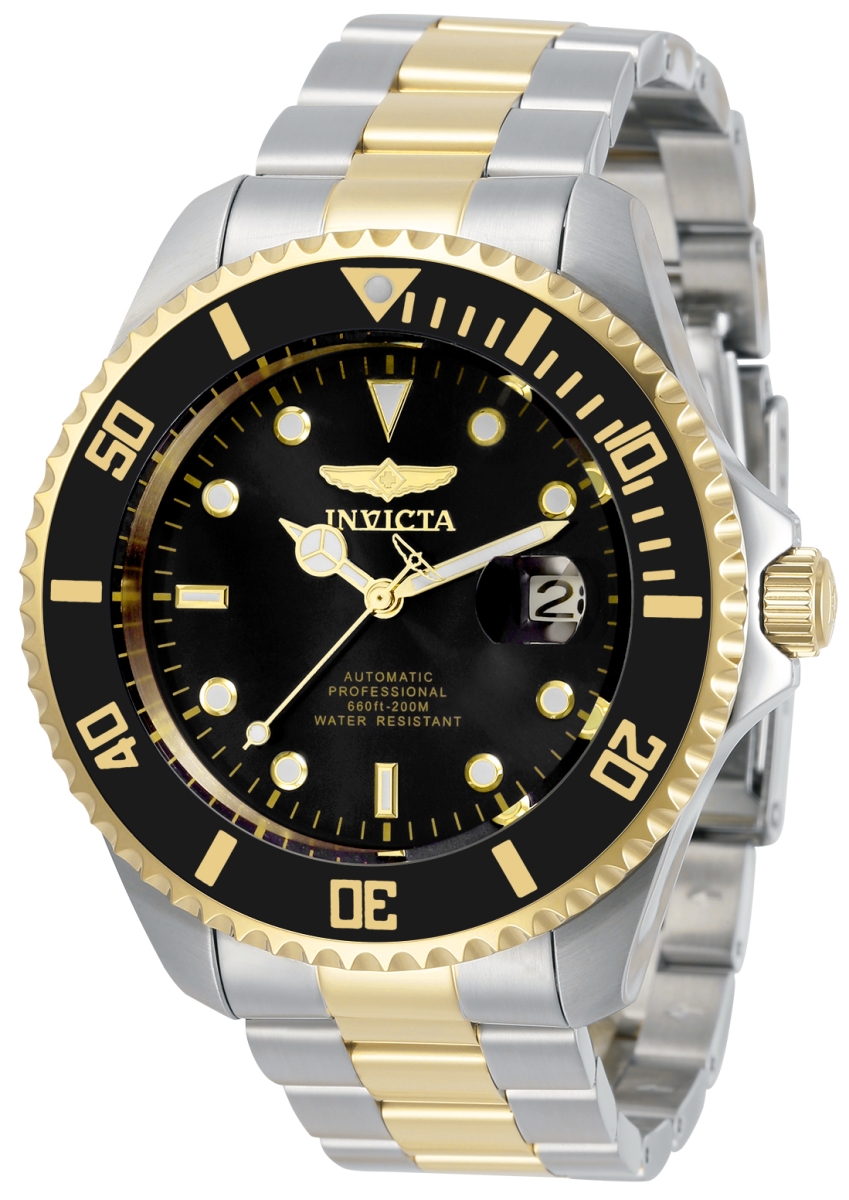 Picture of Invicta 34041 22 mm Mens Pro Diver Automatic 3 Hand Black Dial Watch