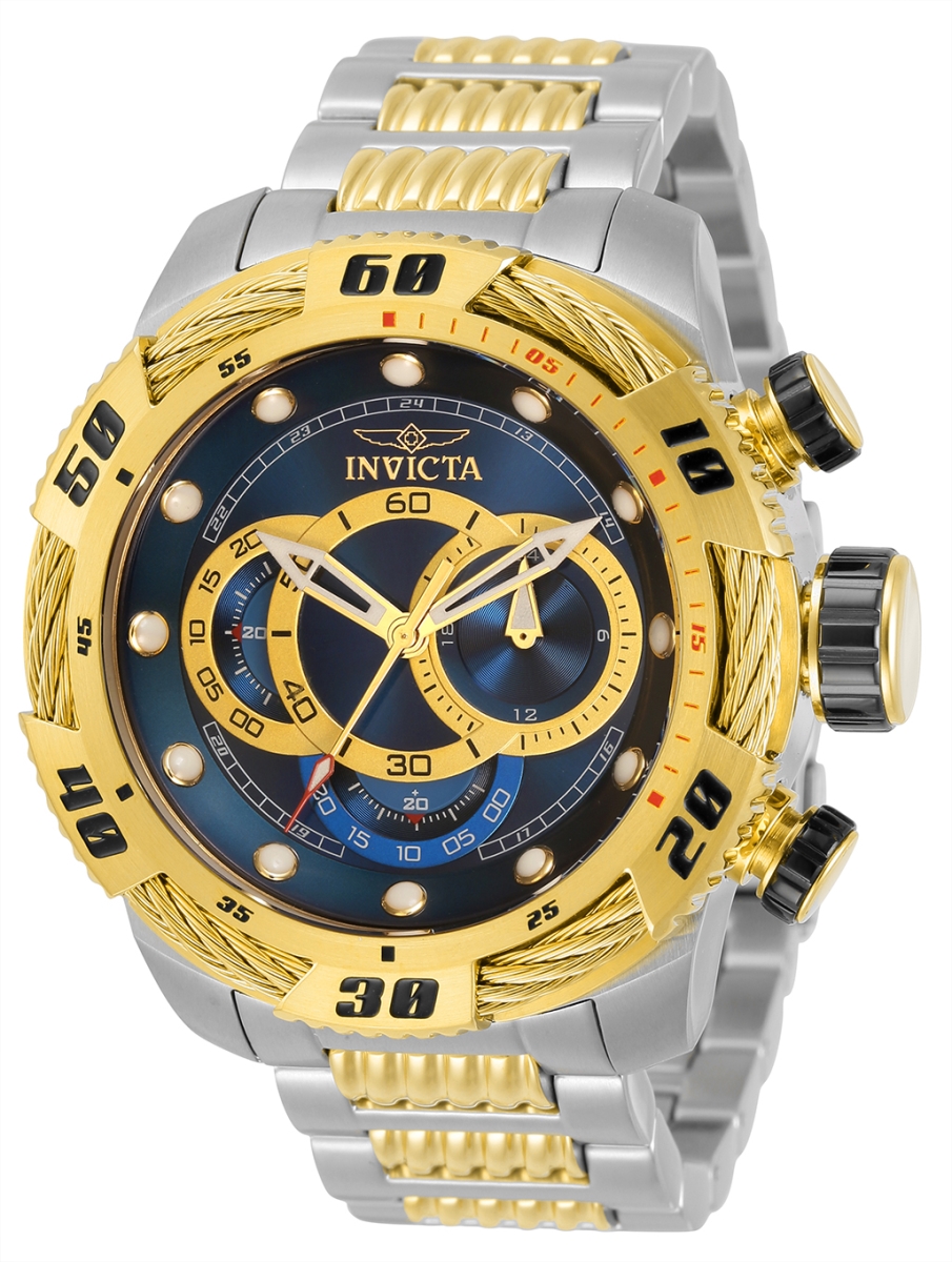 Picture of Invicta 34160 24 mm Mens Speedway Quartz Multifunction Blue&#44; Gold Dial Watch