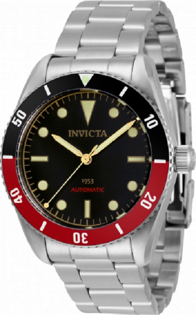 20 mm Mens Pro Diver Automatic 3 Hand Black Dial Watch -  Invicta, IN628310