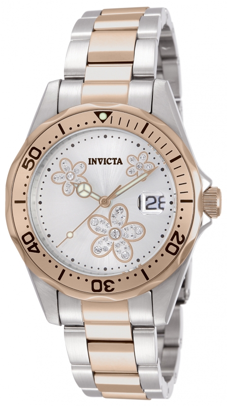 12507 18 mm Womens Angel Quartz 3 Hand Metallic White Dial Watch