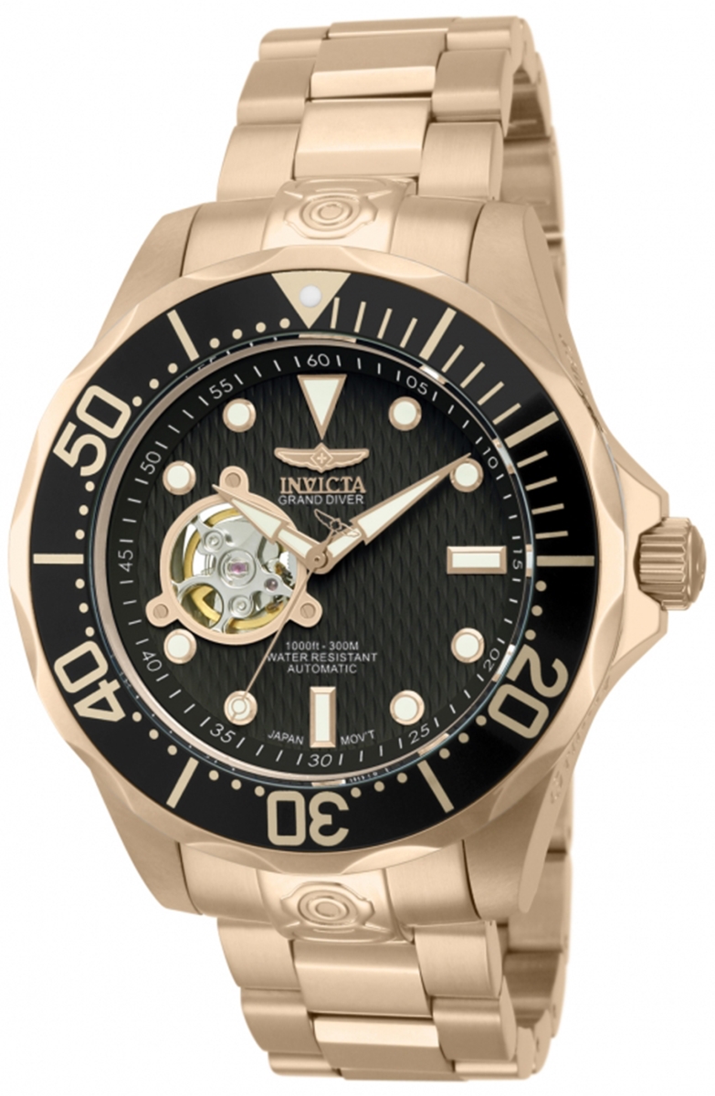 Picture of Invicta 13713 18KT Rose Gold-Plated Men Pro Diver Automatic 3 Hand Brown Dial Watch