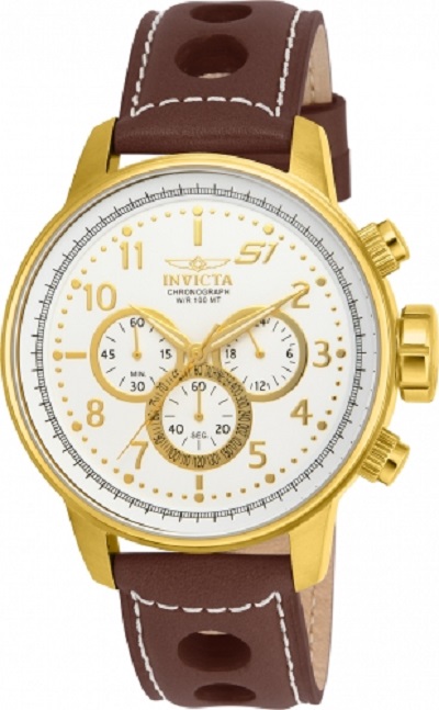 Picture of Invicta 16011 22 mm Mens S1 Rally Quartz Multifunction Gold&#44; Antique Silver Dial Watch