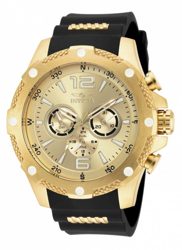 Picture of Invicta 19660 22 mm Mens I-Force Quartz Chronograph Gold Dial Watch