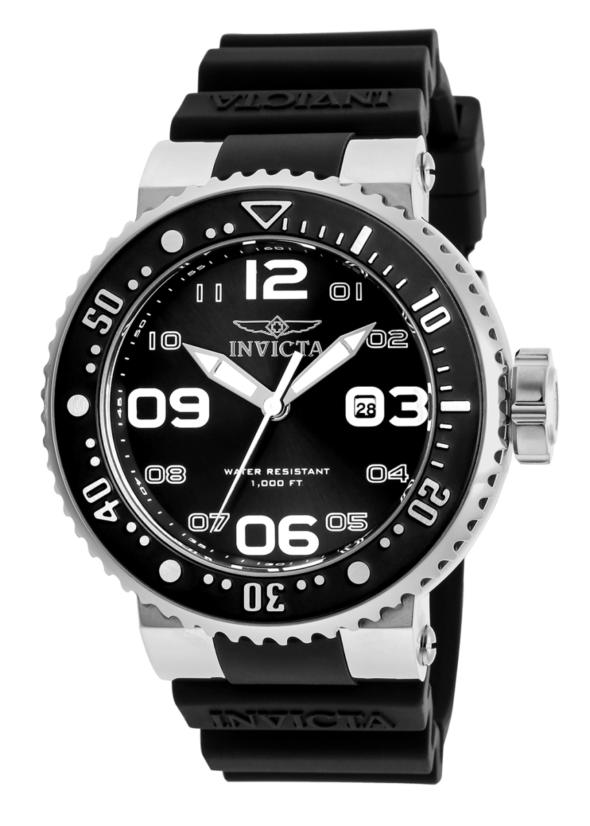 Picture of Invicta 21518 30 mm Mens Pro Diver Quartz 3 Hand Black Dial Watch
