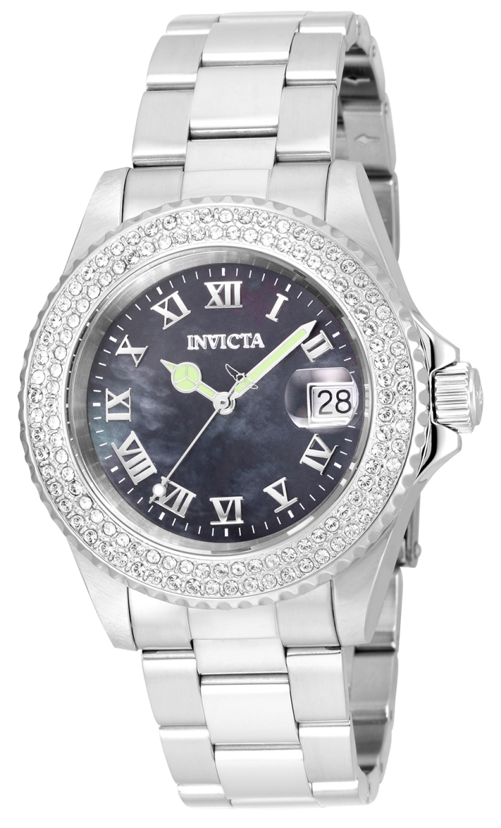 Picture of Invicta 21711 20 mm Womens Angel Quartz 3 Hand Black Dial Watch
