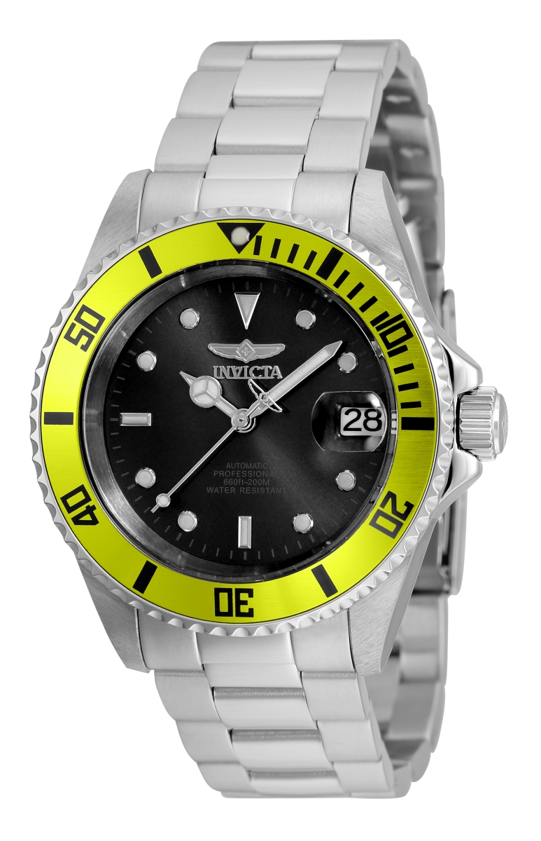 Picture of Invicta 35842 20 mm Mens Pro Diver Automatic 3 Hand Black Dial Watch