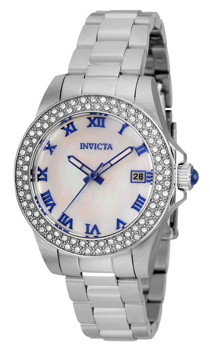 Picture of Invicta 36069 16 mm Womens Angel Quartz 3 Hand White Dial Watch