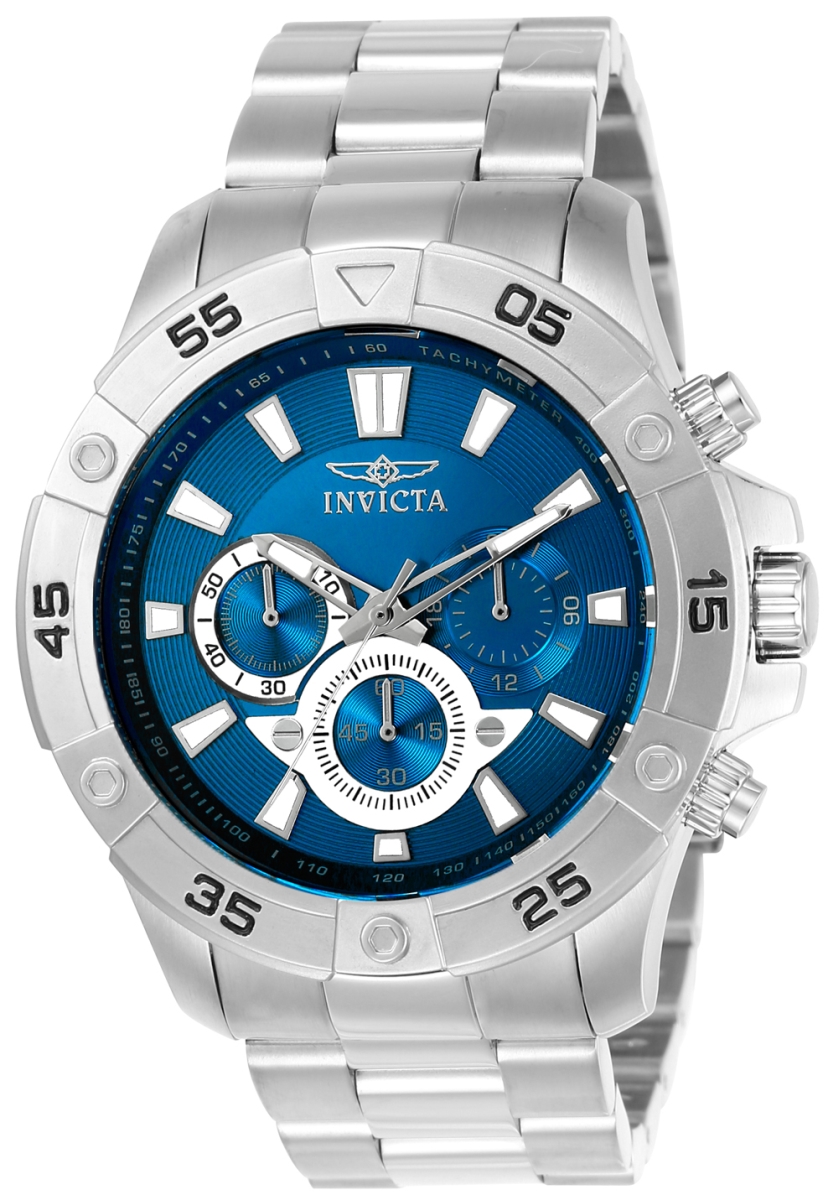 Picture of Invicta 22787 24 mm Mens Pro Diver Quartz Chronograph Blue Dial Watch